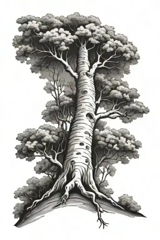 Ankle Aspen Tree tattoo design idea
