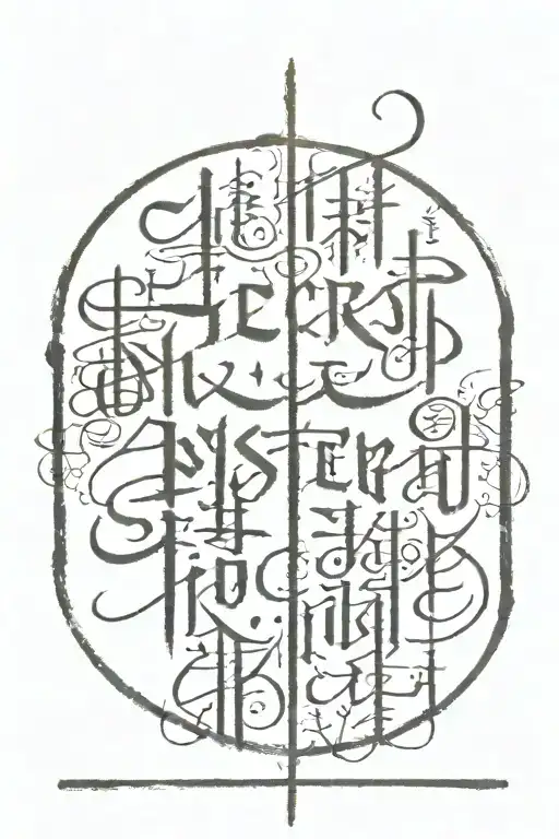 calligraphy: "secret, mystery, secrets"  tattoo design idea