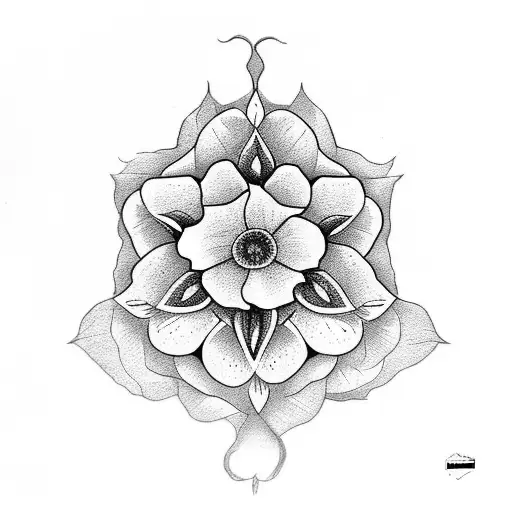 Jasmine flower with J alaphabe6 tattoo design idea