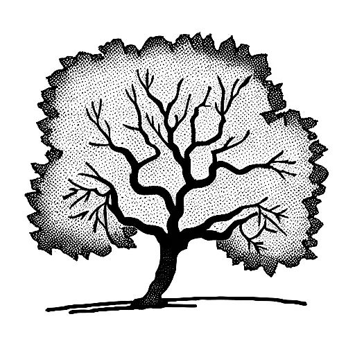 oak tree tattoo design idea