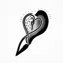 concept af a tatoo for man background: realistic human heart with aorta, red and blue - like in students' books profile  tattoo design idea