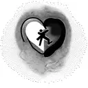 concept af a tatoo for man background: realistic human heart with aorta, red and blue - like in students' books profile  tattoo design idea