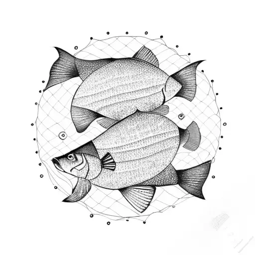 2 fish swim in circle  tattoo design idea