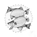 2 fish swim in circle  tattoo design idea