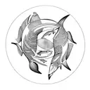 2 fish swim in circle  tattoo design idea