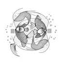 2 fish swim in circle  tattoo design idea