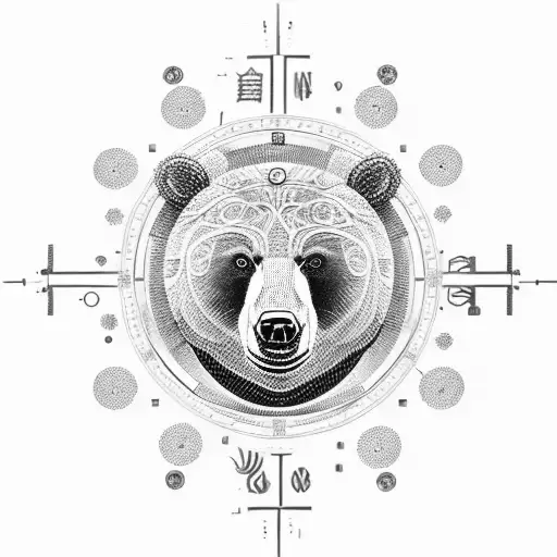 Bear made of intricate clockwork mechanisms showcasing the complexity of the zodiac sign Gemini tattoo design idea
