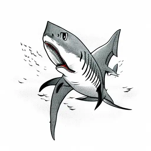 shark with a hammer on its head tattoo design idea
