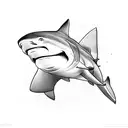 bull shark tattoo design idea
