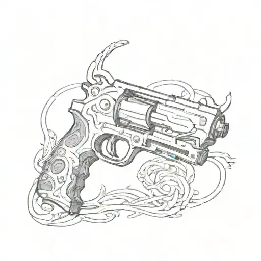 draco gun intertwined tattoo design idea
