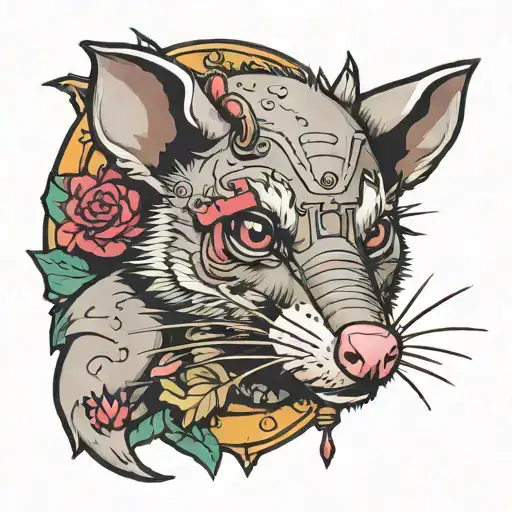 tactical opossums tattoo design idea