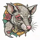 tactical opossums tattoo design idea