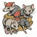 tactical opossums tattoo design idea