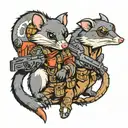 tactical opossums tattoo design idea