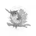 wren in a willow tree tattoo design idea