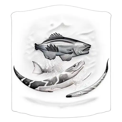 Greenlandic halibut tattoo design idea