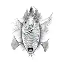 Greenlandic halibut, Cod fish, Red fish, Opilio crap  tattoo design idea