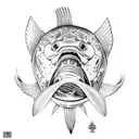 Greenlandic halibut, Cod fish, Red fish, Opilio crap  tattoo design idea