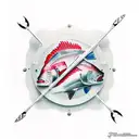 Greenlandic halibut, Cod fish, Red fish, Opilio crap  tattoo design idea