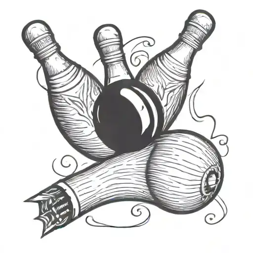 bowling 300 club tattoo design idea