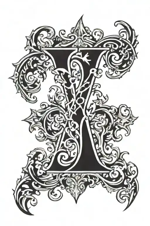gothic letters tattoo design idea