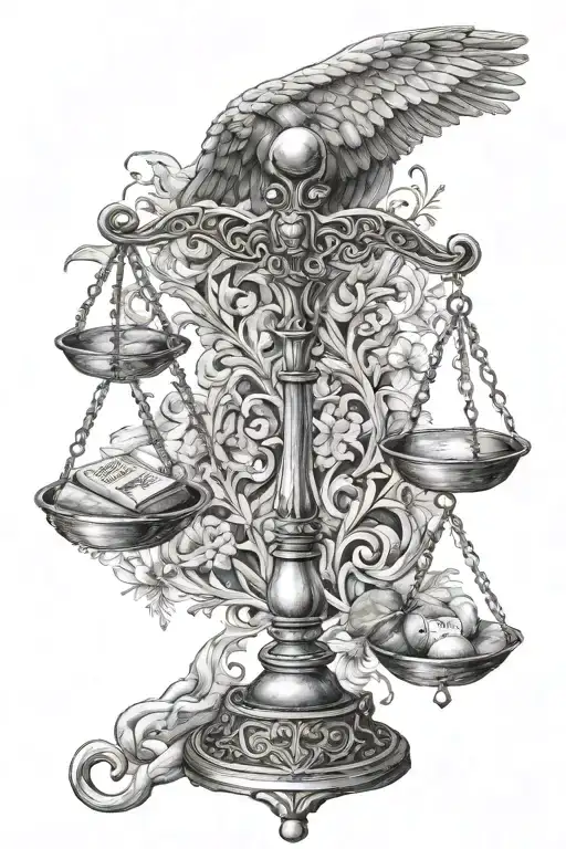 Libra scale, arie, leo zodiac sign tattoo design idea