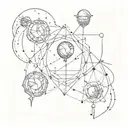 Libra, Aries, Leo constellation intertwined tattoo design idea