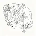 Libra, Aries, Leo constellation intertwined tattoo design idea
