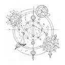 Libra, Aries, Leo constellation intertwined tattoo design idea