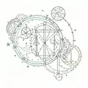 Libra, Aries, Leo constellation intertwined tattoo design idea