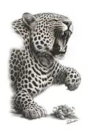 wise leopard in the shadow of the wind tattoo design idea