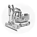 excavator, truck tattoo design idea