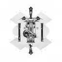 excavator, truck tattoo design idea