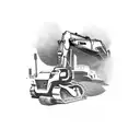 excavator, truck tattoo design idea