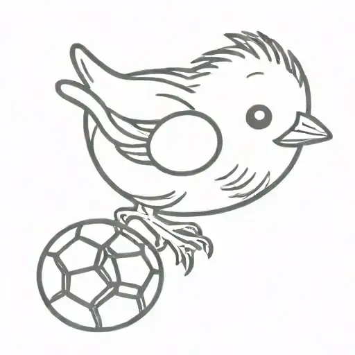 a little chick with a soccer ball tattoo design idea