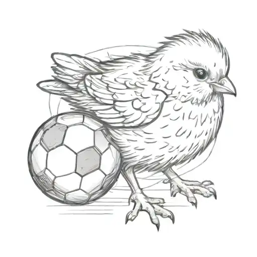 a little chick with a soccer ball tattoo design idea