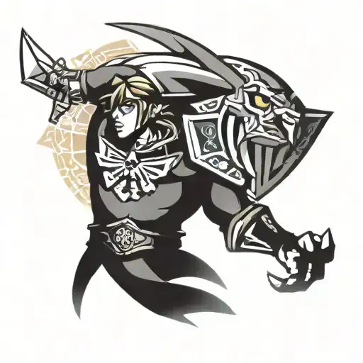 legend of Zelda full sleeve tattoo tattoo design idea