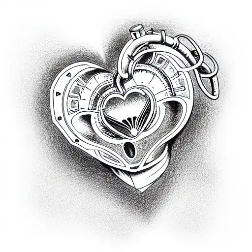 mechanical heart tattoo design idea