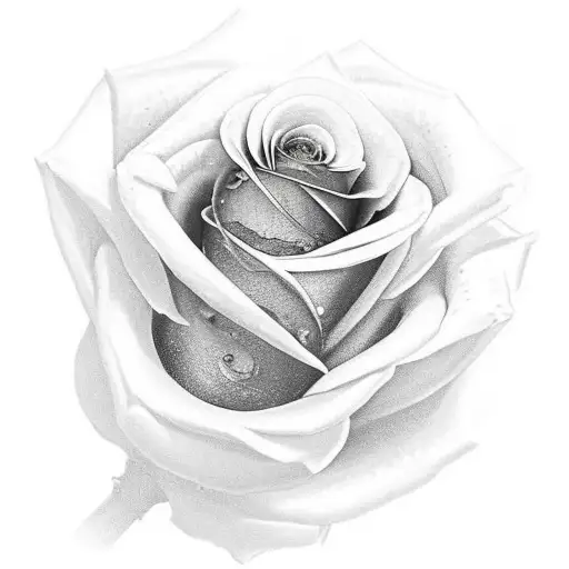 butterfly on top of a rose with the design having a lot of black and gray tattoo design idea