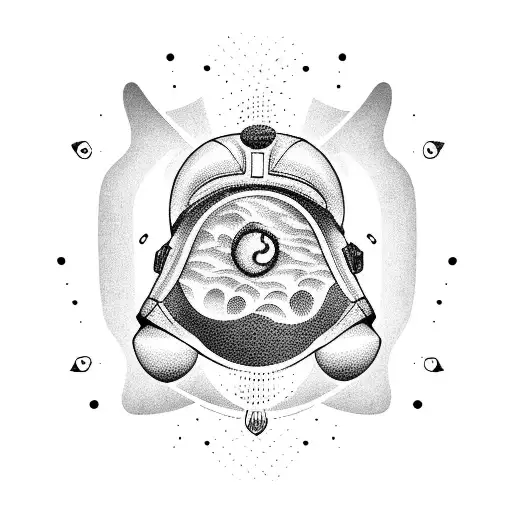 A coffee bean infused with the image of a skydiver tattoo design idea