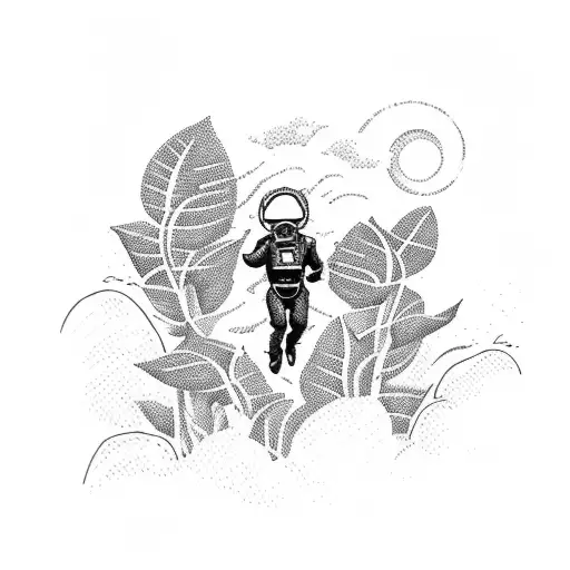 A skydiver soaring through a field of coffee plants tattoo design idea