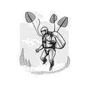 A skydiver soaring through a field of coffee plants tattoo design idea