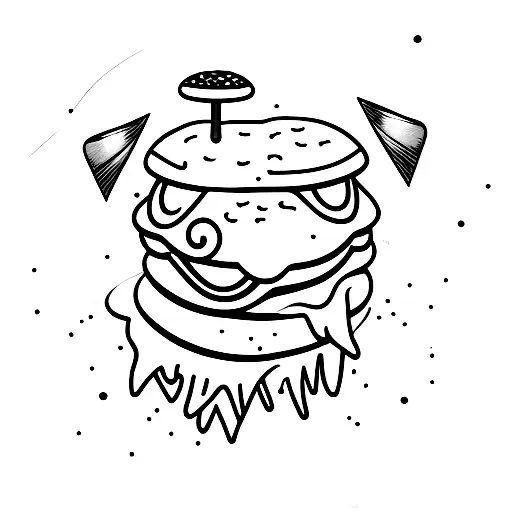 tiny hamburger tattoo design idea