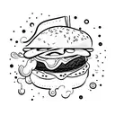 tiny classic hamburger tattoo design idea