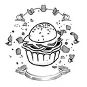 tiny classic hamburger tattoo design idea