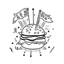 tiny classic hamburger tattoo design idea
