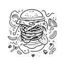 tiny classic hamburger tattoo design idea
