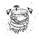 tiny hamburger tattoo design idea