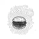 tiny hamburger tattoo design idea