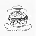 tiny hamburger tattoo design idea